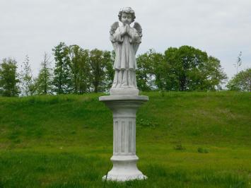 Statue standing Angel - full stone - white grey