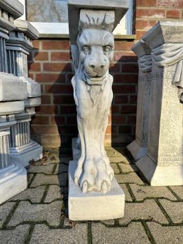 Unique Column with Lion - 72 cm - Pedestal - Solid Stone