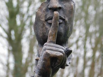 Beeld de Fluisteraar - 40 cm - Brons - met Marmeren voet