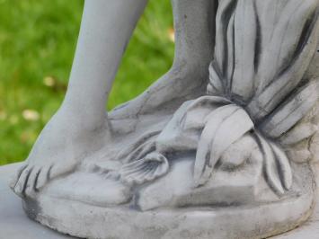 Statue Half Naked Woman on Pedestal - 125 cm - Stone