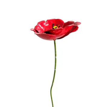 Moonflower Garden Stake – Red Metal Garden Flower – Garden Decoration