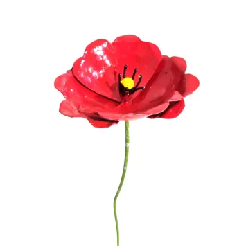 Moonflower Garden Stake – Red Metal Garden Flower – Garden Decoration