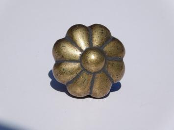 Bloem Knop - 39 mm - Antiek Messing - Massief 