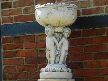 Flowerpot Angels on Pedestal - 125 cm - Stone