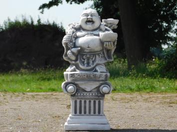 Eenmalig: Lachende Boeddha op Sokkel - 48 cm - Steen