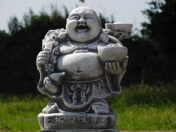 Eenmalig: Lachende Boeddha op Sokkel - 48 cm - Steen