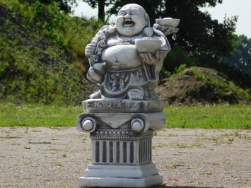 Eenmalig: Lachende Boeddha op Sokkel - 48 cm - Steen
