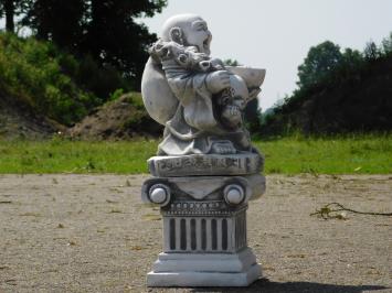Eenmalig: Lachende Boeddha op Sokkel - 48 cm - Steen