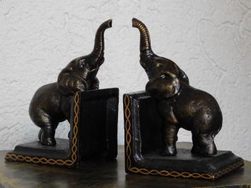 Boekensteunen Olifant - gietijzer - set van twee