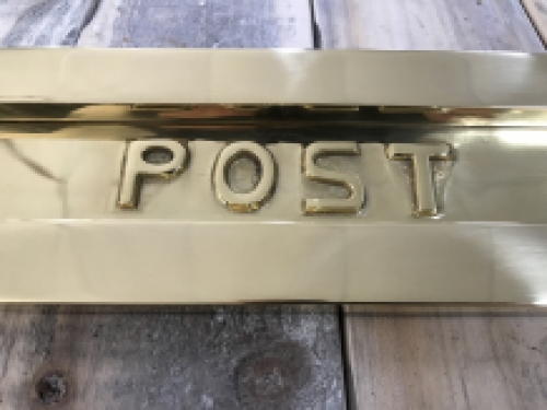 Letterbox flap slot, post flap bright brass, with flap suspension.