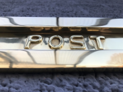 Letterbox flap slot, post flap bright brass, with flap suspension.