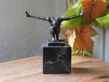 Bronze statue - Olympian Man - with marble base