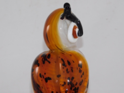 Glass sculpture Brown Owl in Murano style