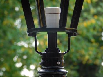 Klassieke Buitenlamp - 70 cm - Zwart - Kap met Kronen op Vierkante Voet - Alu