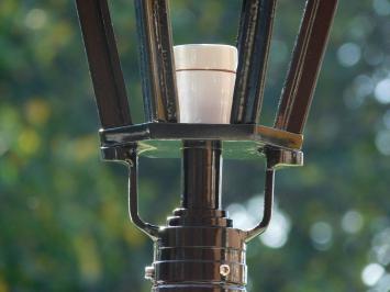 Klassieke Buitenlamp - 83 cm - Zwart - Ronde Voet met Kronen Kap - Alu