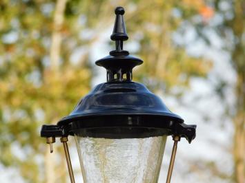 Klassieke Buitenlamp Zwart met Messing Lampvoet - 51 cm - 6-Kantige Voet