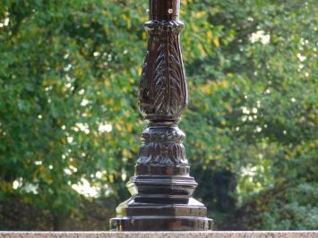 Classic Outdoor Lamp - 82 cm - Black - Ornate Pedestal Post with Brass Accent - Aluminum