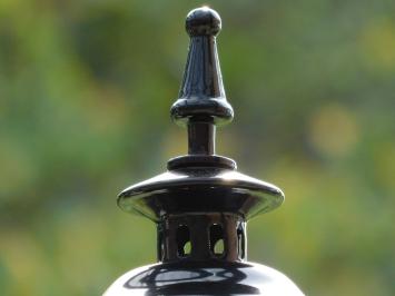 Classic Outdoor Lamp - 82 cm - Black - Ornate Pedestal Post with Brass Accent - Aluminum