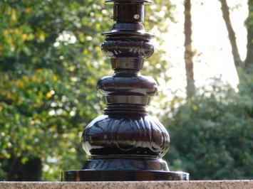 Classic Outdoor Lamp Black - 74 cm - Ornate Pedestal Post - Shade with Brass Accent - Aluminum