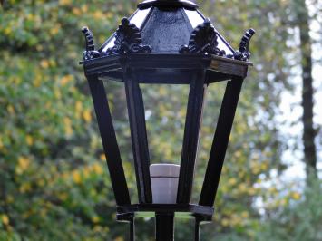 Classic Outdoor Lamp Black - 63 cm - Shade with Crowns on a Hexagonal Base - Aluminum