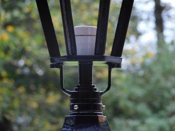 Classic Outdoor Lamp Black - 63 cm - Shade with Crowns on a Hexagonal Base - Aluminum