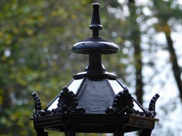 Classic Outdoor Lamp Black - 63 cm - Shade with Crowns on a Hexagonal Base - Aluminum