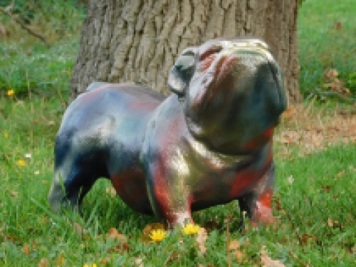 Statue Bulldogge - mehrfarbig - Polystone