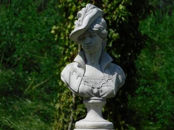 Bust of Noble Woman on Base - Solid Stone