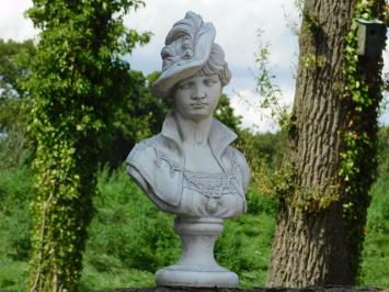 Bust of Noble Woman on Base - Solid Stone