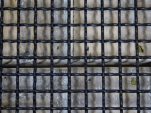Vierkant luchtrooster met massief (grof) gaas, mat zwart