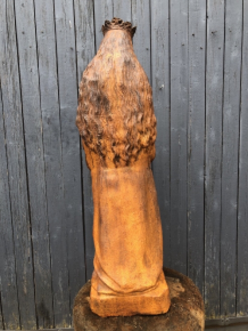 Moeder Maria / Mother Mary met jezus, groot gietijzeren beeld, PRACHTIG.