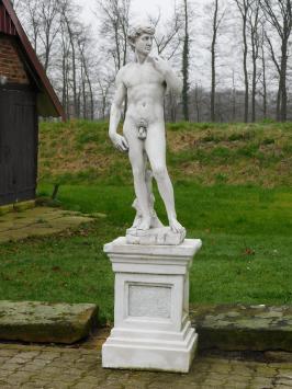 Statue David XL auf Sockel - 170 cm - Stein