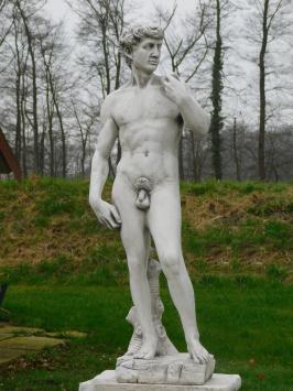 Statue David XL on Pedestal - 170 cm - Stone