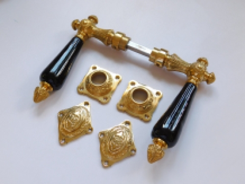 Set of door furniture for room doors - polished brass - BB