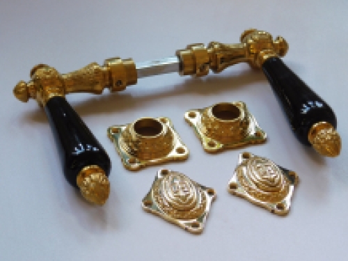 Set of door furniture for room doors - polished brass - BB