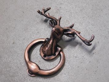 Door knocker Deer head - antique iron - copper colour