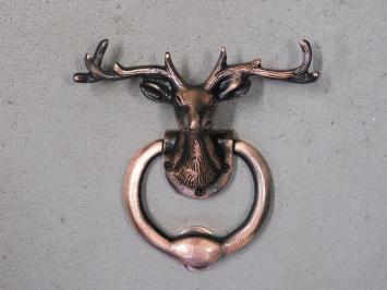 Door knocker Deer head - antique iron - copper colour