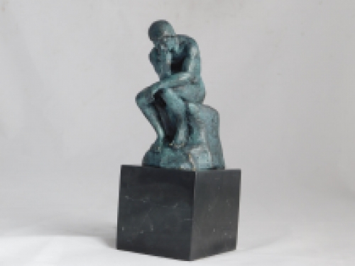 Bronzen beeld van ''De Denker'' - Green finish