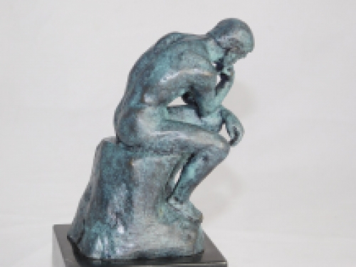 Bronzen beeld van ''De Denker'' - Green finish