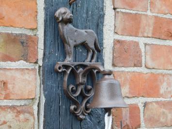 Deurbel met Hond - Gietijzer - Bruin