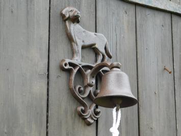 Deurbel met Hond - Gietijzer - Bruin