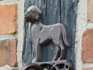 Deurbel met Hond - Gietijzer - Bruin