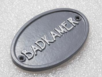 Türschild Badezimmer – Grau mit Weiß – Gusseisen