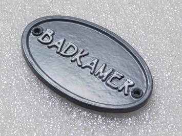 Türschild Badezimmer – Grau mit Weiß – Gusseisen