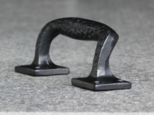 Door handle square S - black - solid iron