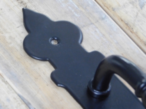 Door handle with keyhole, black powder-coated, handle / door handle.