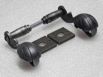 Set Deurklinken Vienna met Klinkrozetten - Gietijzer Verzinkt