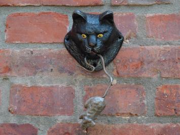 Deurklopper met Kat en Muis - Gietijzer in Kleur