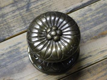 Door knob Flower - Fixed and Turnable - Brass