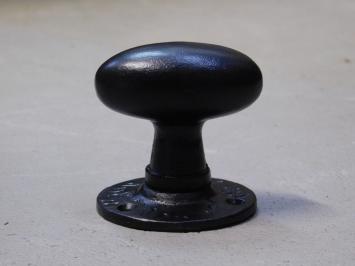 Double door knob - swivel - wrought iron - black